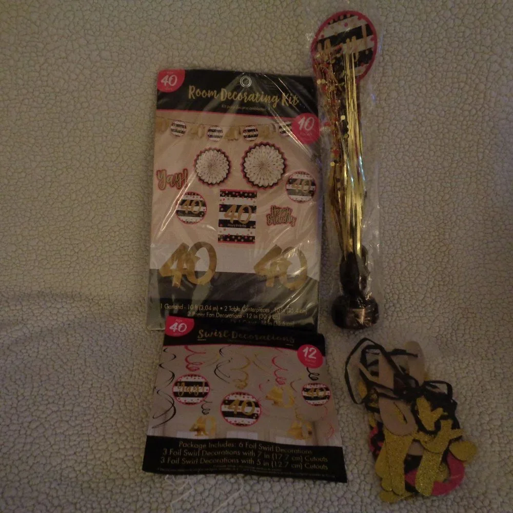 BUNDLE Lot of 40th Birthday Decorations